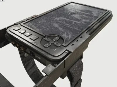 Military wrist tablet Low-poly 3D model