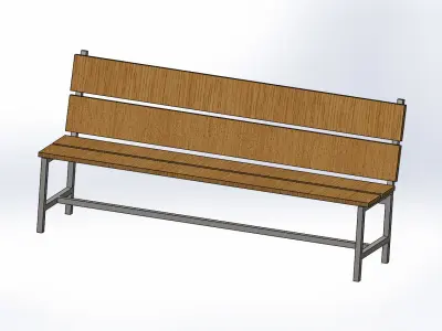 Bench wooden 3D model shop