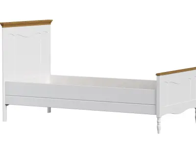 Bed wood Free 3D model