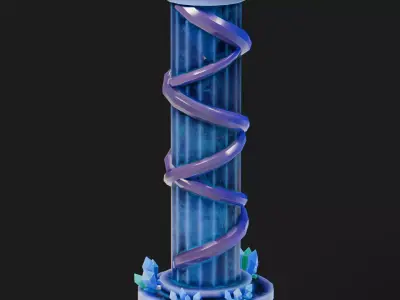 Stylized Crystal Light Pillar Low-poly 3D model