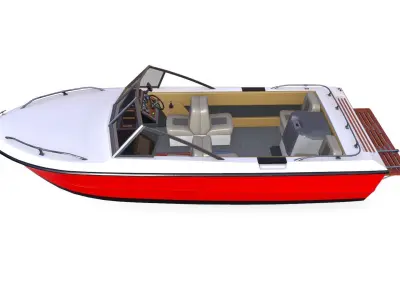 Speedboat Low-poly PBR Low-poly 3D model