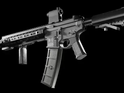 SAY GRY AR-15 Assault Rifle Low-poly 3D model