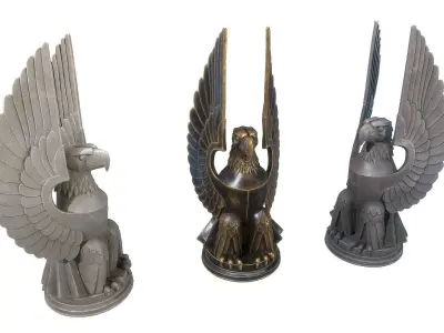 Eagle Sculpture Low-poly 3D model