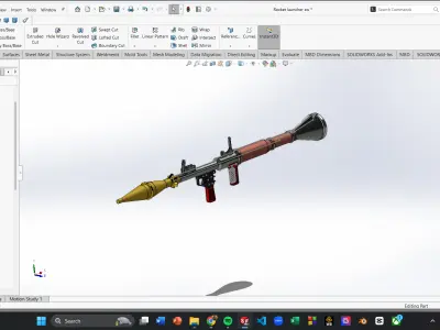 Classic RPG7 Rocket Launcher Weapon High Precision 3D model