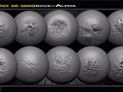 Crack Damage Rock Alpha pack Texture