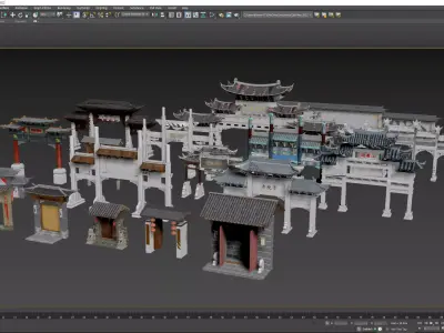 Chinese Ancient Building City Gate 3D model