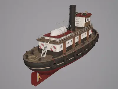 Wooden Rat Tugboat 3D model