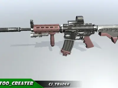 Modern Assault rifle special 3d model Low-poly 3D model