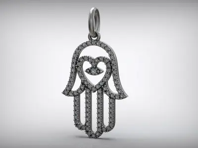 Hamsa Maghreb Amulet Fatima Hand Free 3D print model