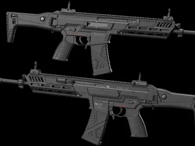 HK433 Assault rifle Low-poly 3D model