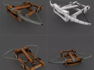 Ballista rigged Animation LowPoly Free low-poly 3D model