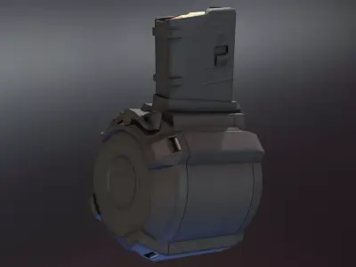 PMAG D50 Drum Magazine Low-poly 3D model