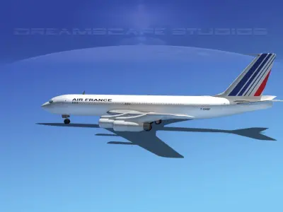 Boeing 707 Air France 2 3D model