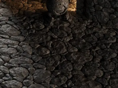 H93 Stone Field - PBR - 4K - Seamless Low-poly 3D model