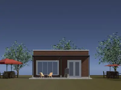Outdoor cafe 25T05 3D model
