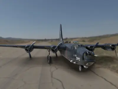 PB4Y Privateer bomber plane Low-poly 3D model