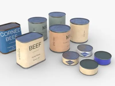 Australian Combat Rations WWII Low-poly 3D model