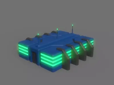 PBR Sci-Fi Building A10 Low-poly 3D model
