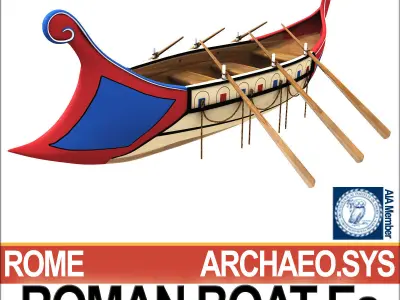 Ancient Roman Boat Ea 3D model