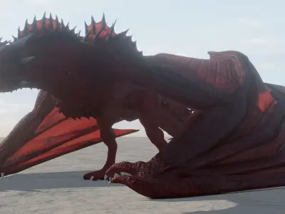 Fire Breathing Wyvern Dragon 3D model