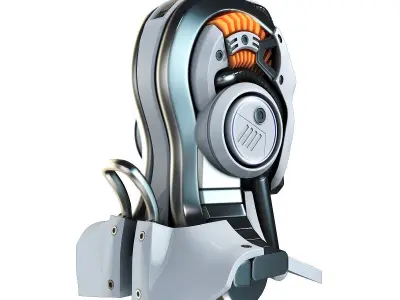 Head cyborg 3d model 3D model