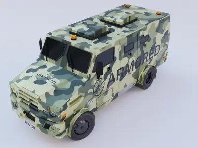 Armored Car Low-poly 3D model