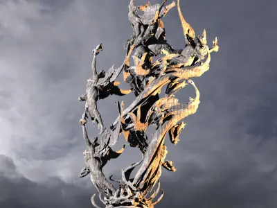 Dantes fire Dance sculpture 3D model