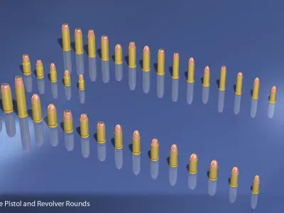 Centerfire Pistol and Revolver Ammunition Collection 3D model