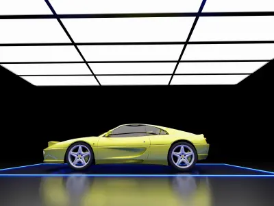 Car Exposition - Showroom Render Scene Low-poly 3D model