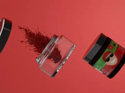 Glass crucible with label white and brown 3D model