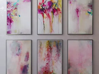 Collection of paintings abstract art part 9 3D model