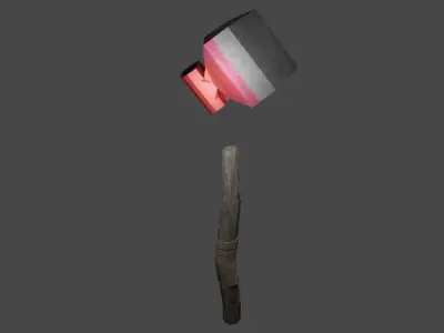 Fire axe - post-apocalypse Low-poly 3D model