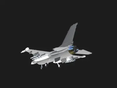 High-Quality F-16 Fighting Falcon 3D Model - OBJ Format Low-poly 3D model