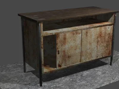 Rusty table Low-poly 3D model
