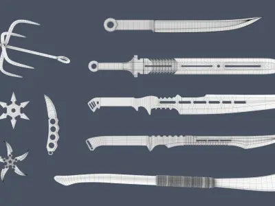 Ninja Weapons Pack 3D model