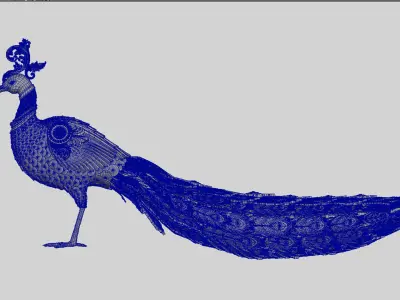 peacock Peafowl statue 3D model