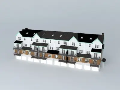 Townhouse townhouses Free 3D model