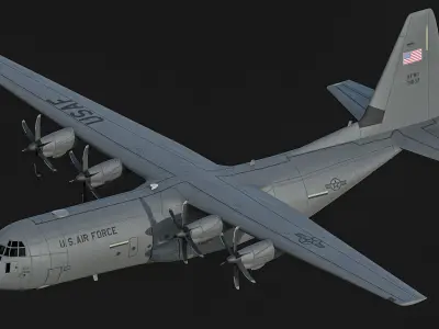 C130 Super Hercules Low-poly 3D model