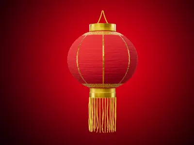 Chinese Lantern Low-poly 3D model