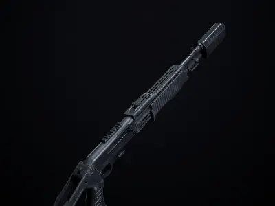 SPAS 12 PBR Low-poly 3D model