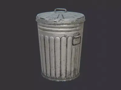 Barracks style weathered trash can exterior Low-poly 3D model