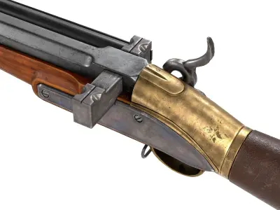 PBR Girardoni air rifle Low-poly 3D model