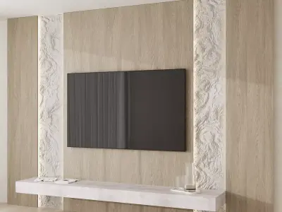 TV wall panel 06 Free 3D model