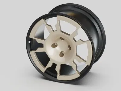 RETRO WHEEL rims tuning auto garage  3D model
