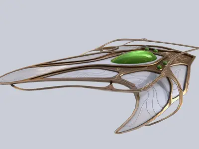 Alien spacecraft Low-poly 3D model