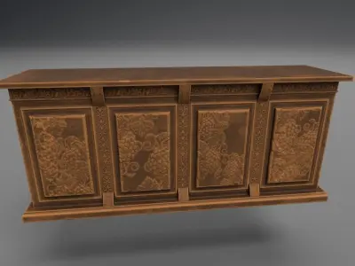 stylized bar counter Low-poly 3D model