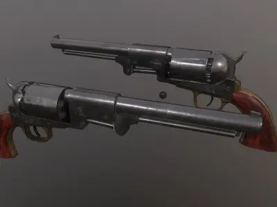 Colt Dragoon Revolver Low-poly 3D model