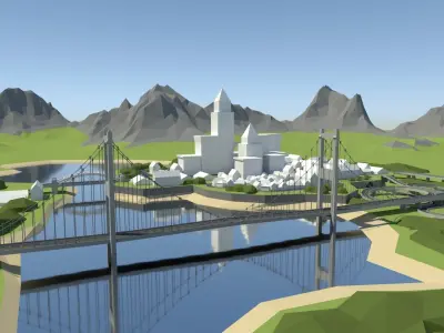 Low Poly Road Pack Free low-poly 3D model