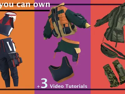 3 Modern Outfits PLUS 3 Video Tutorials 3D model