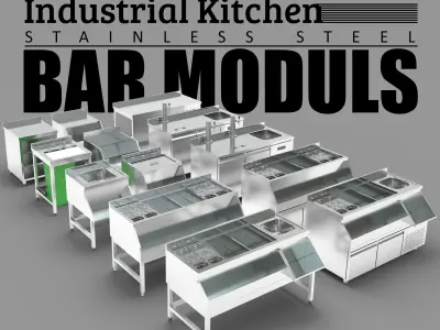 Industrial Commercial Kitchen Collection Low-poly 3D model